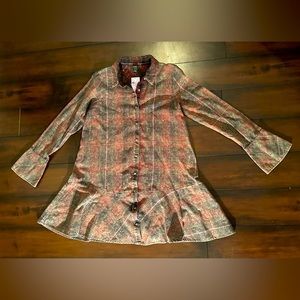 New plaid button up tunic